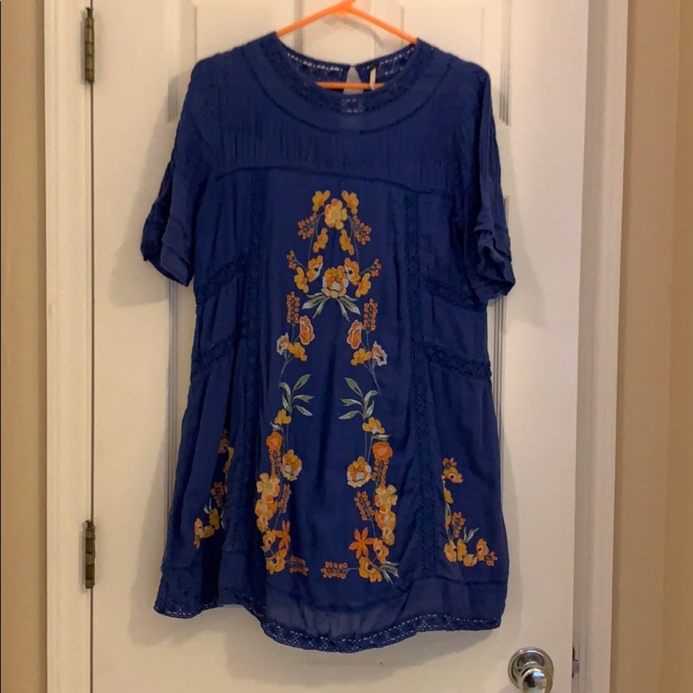 Free People embroidered Mexican style dress